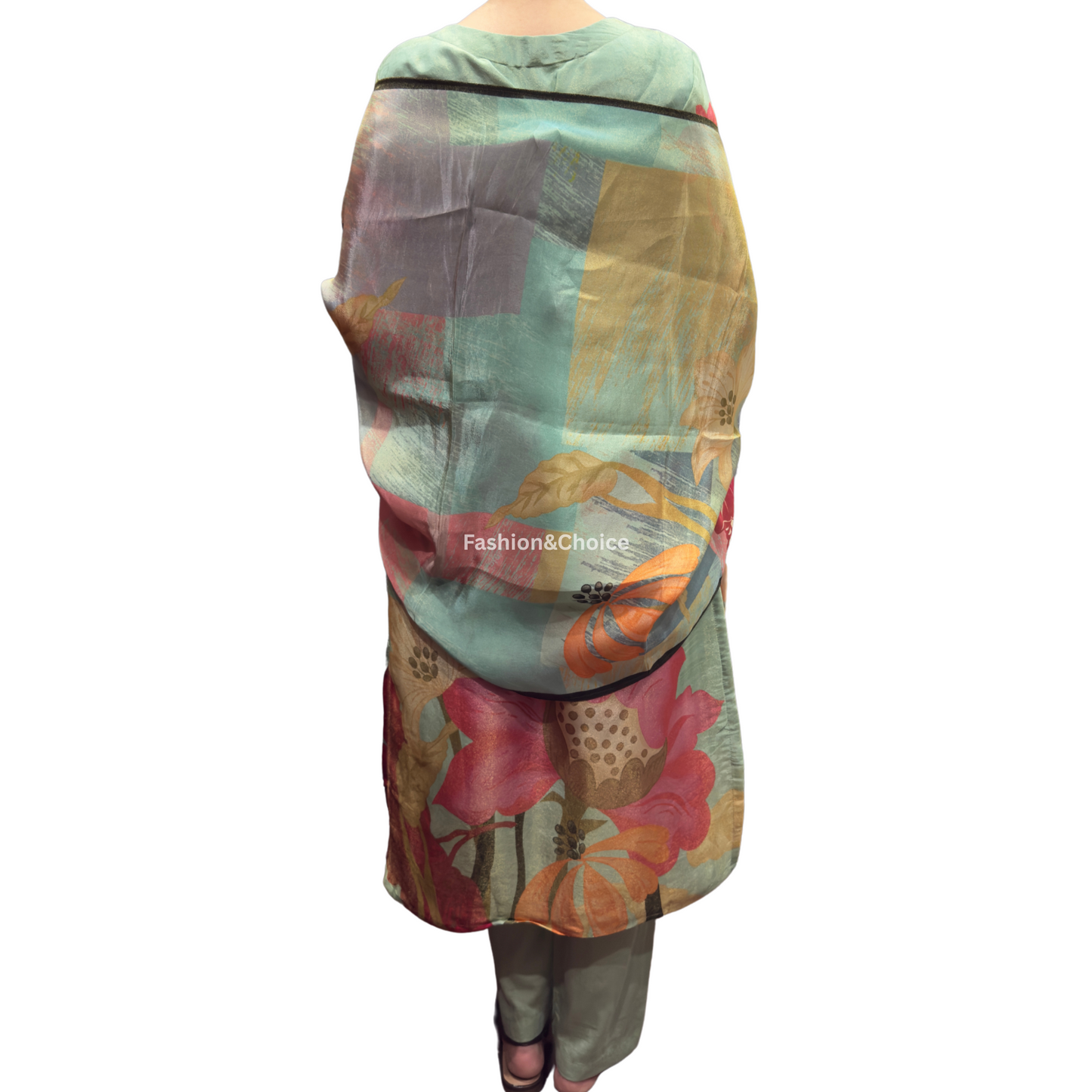 Floral Glow – Tissue Shimmer Suit with Digital Print Dupatta