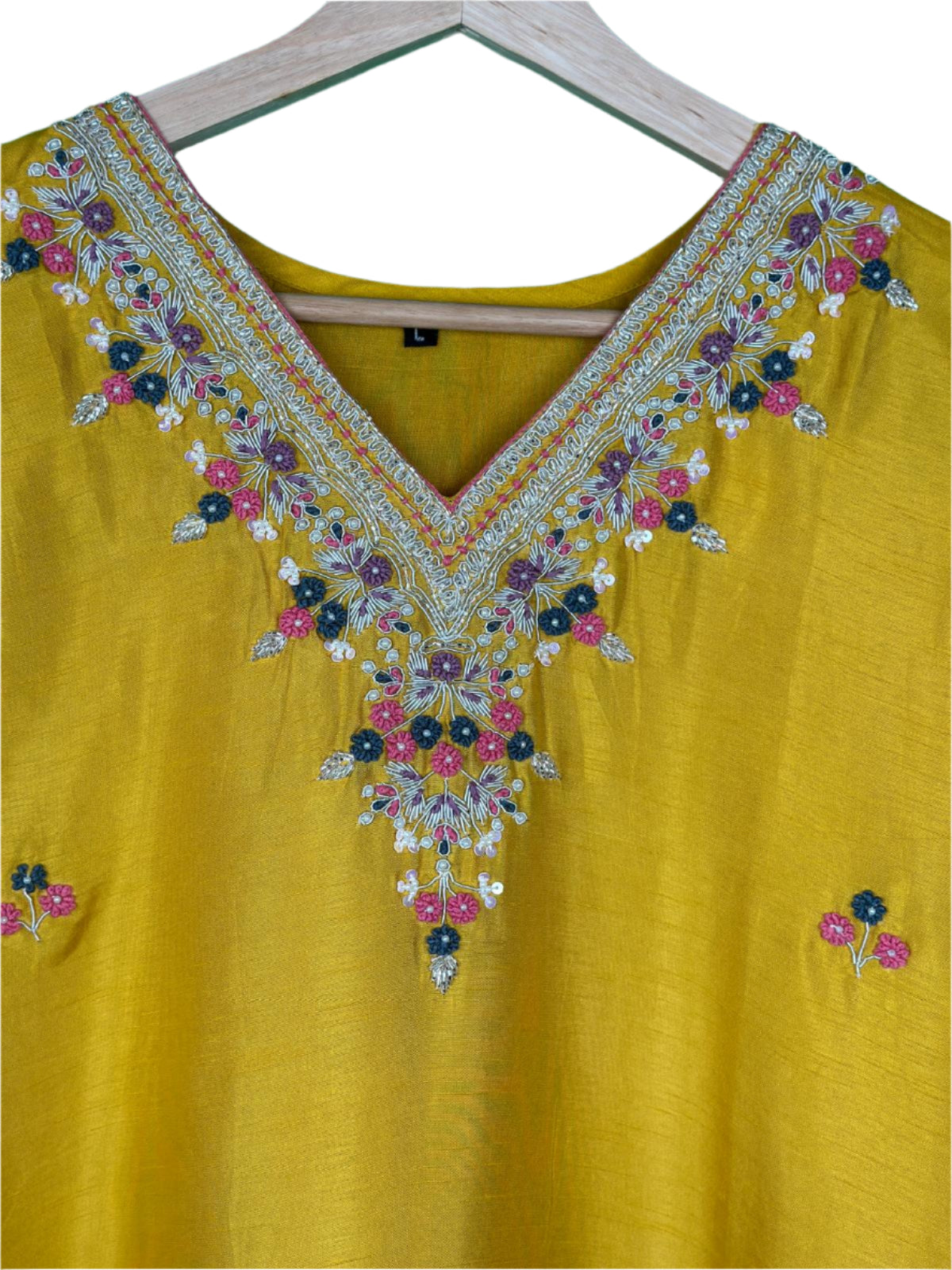 Boutique Luxe – Hand Embroidered Dola Silk Suit with Organza Dupatta
