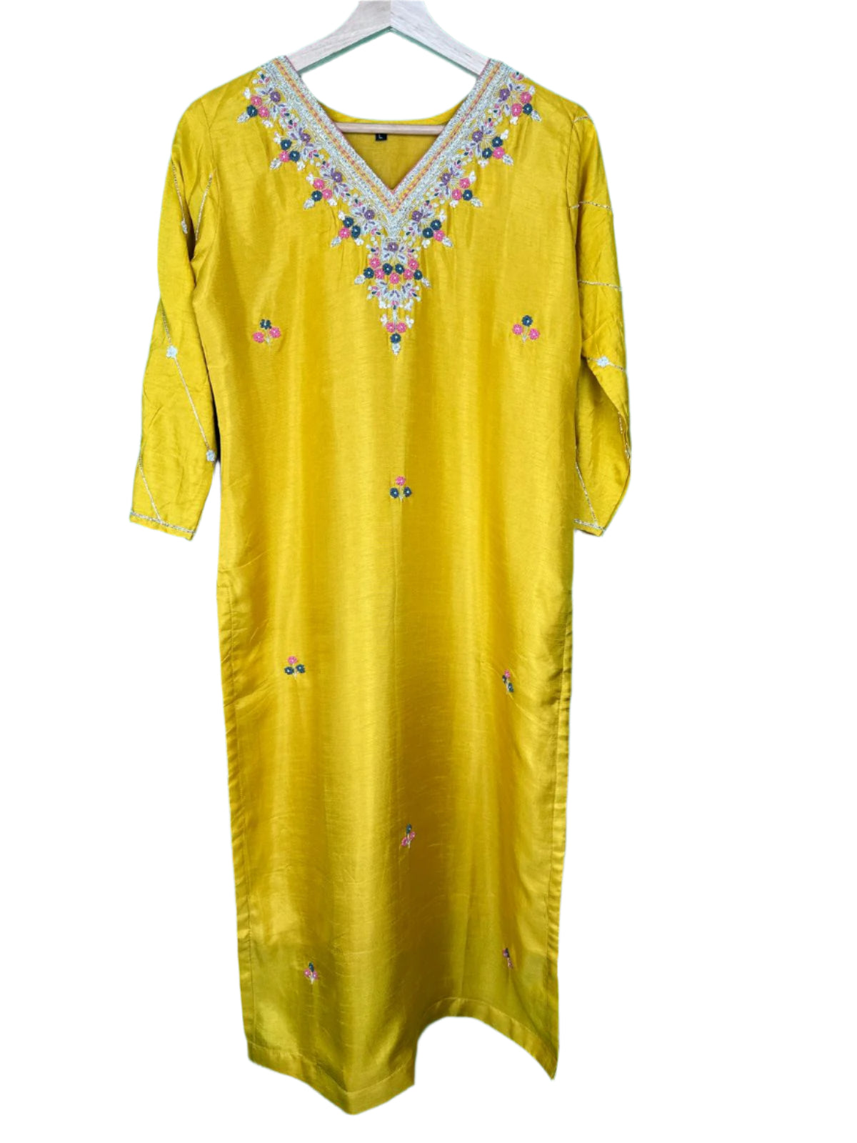 Boutique Luxe – Hand Embroidered Dola Silk Suit with Organza Dupatta