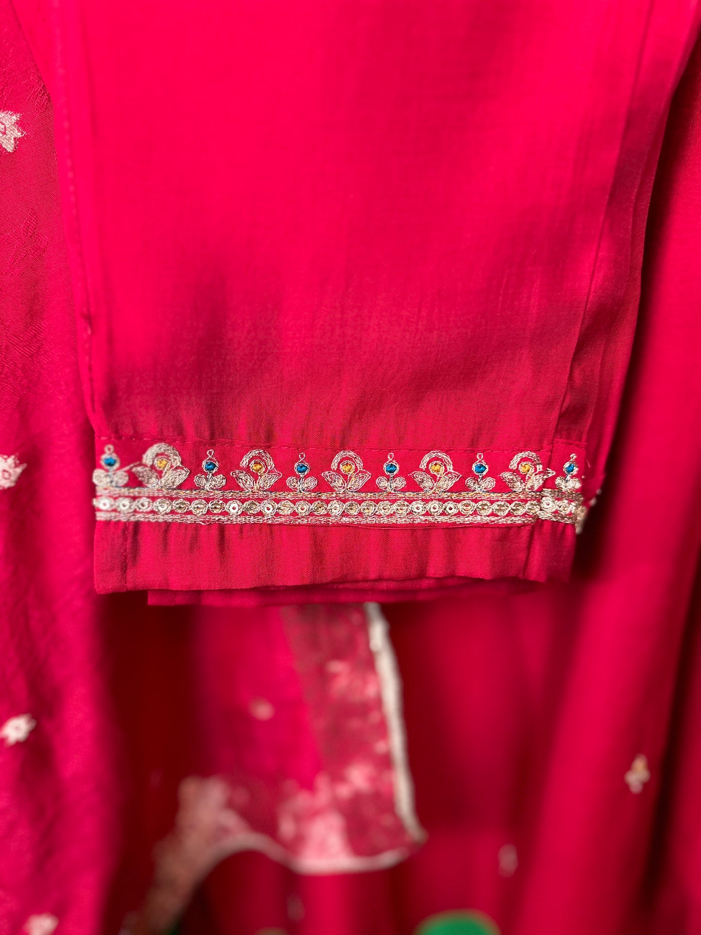 Dola Silk Suit with Banarasi Dupatta and Designer Pants