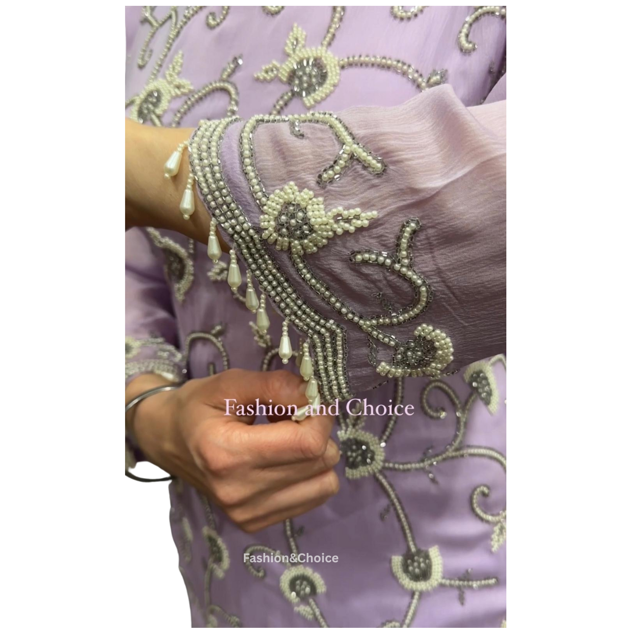 Lilac Luxe – Light Purple Garara Set with Pearl and Cut Dana Embroidery
