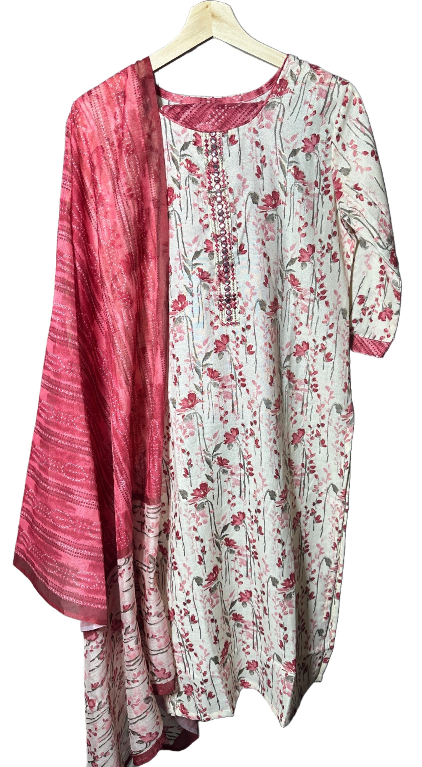 Summer Bloom – 3-Piece Floral Suit with Matching Dupatta