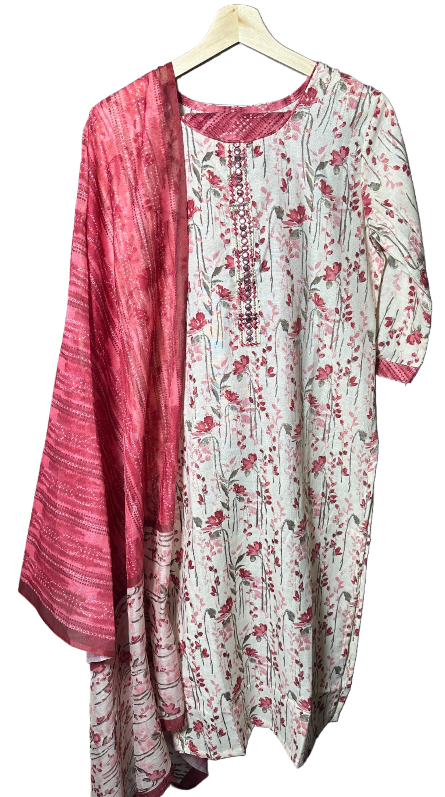 Summer Bloom – 3-Piece Floral Suit with Matching Dupatta