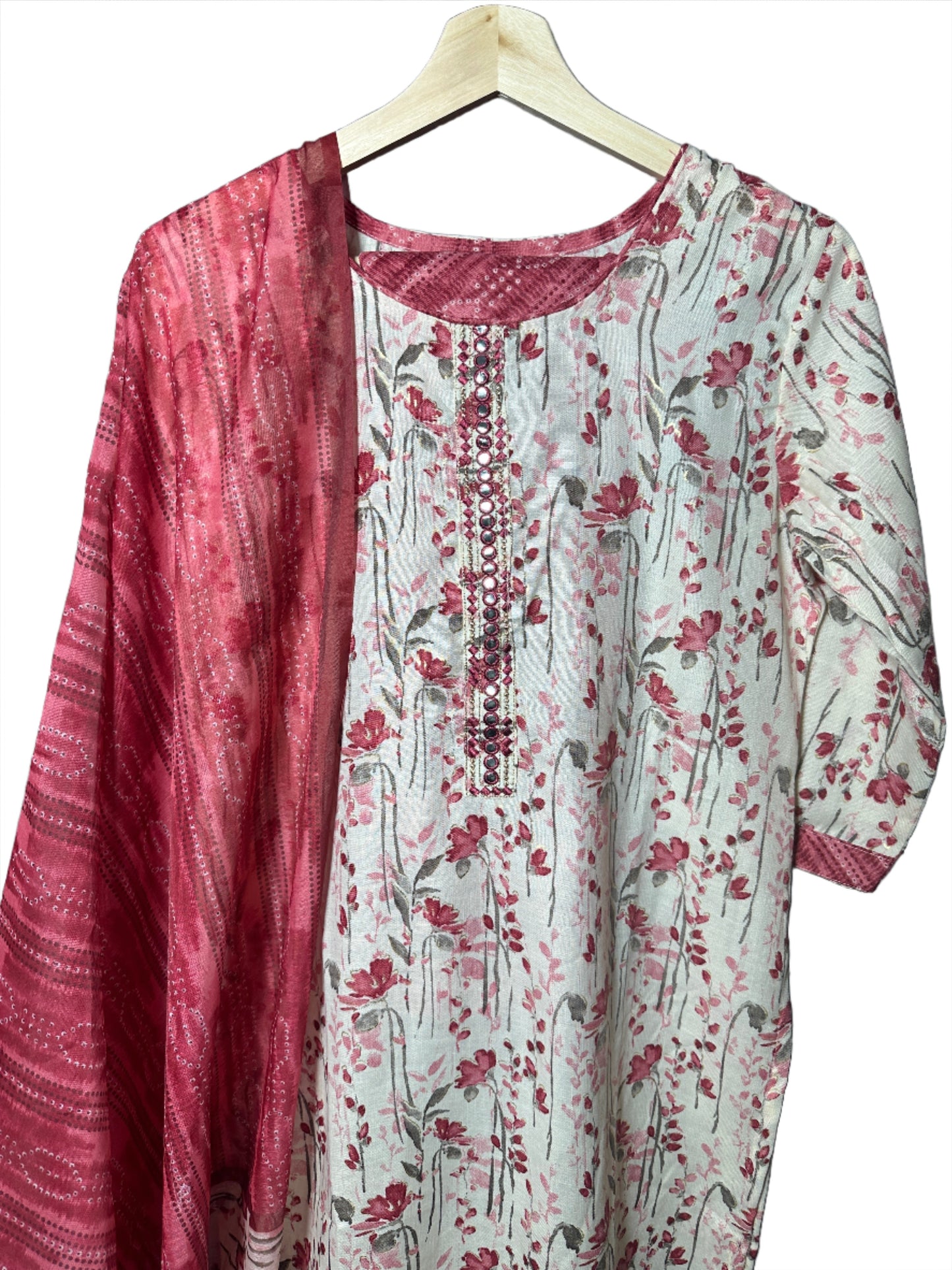 Summer Bloom – 3-Piece Floral Suit with Matching Dupatta
