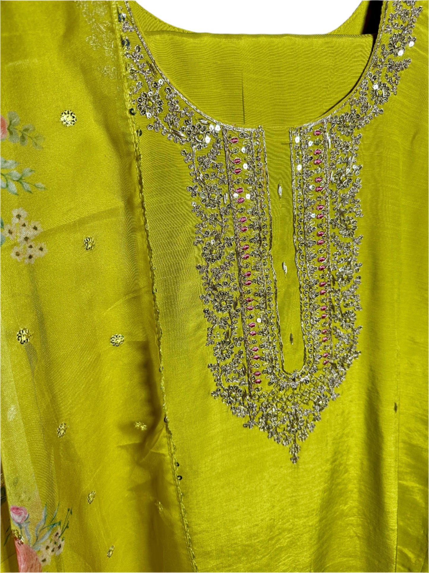 Elegant Dola Silk Suit with Jari Work  Digital Print Organza Dupatta Perfect for Haldi Mehendi